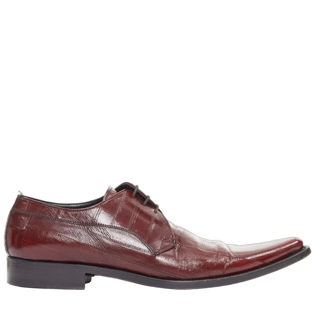 Dolce & Gabbana Burgundy Leather Lace ups Burgundy Leather Fair - Front View