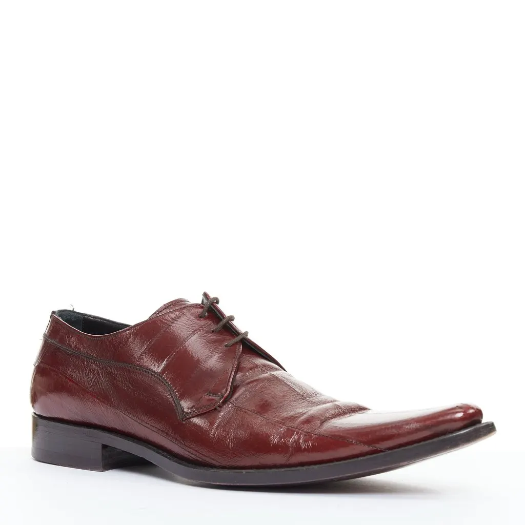 Dolce & Gabbana Burgundy Leather Lace ups Burgundy Leather Fair - Inside View
