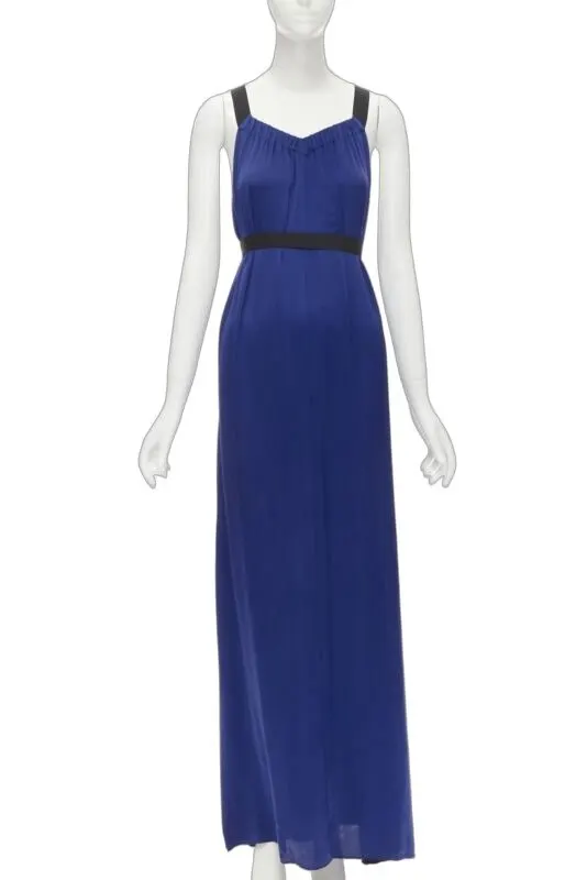 Theory Elastic Cross Maxi Blue Silk Very good - Front View