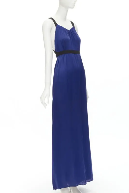 Theory Elastic Cross Maxi Blue Silk Very good - Inside View