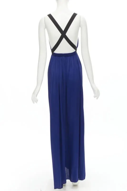 Theory Elastic Cross Maxi Blue Silk Very good - Box View