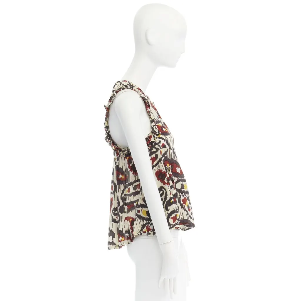 Isabel Marant Ikat Silk Cutout Top White Silk Never worn - Inside View