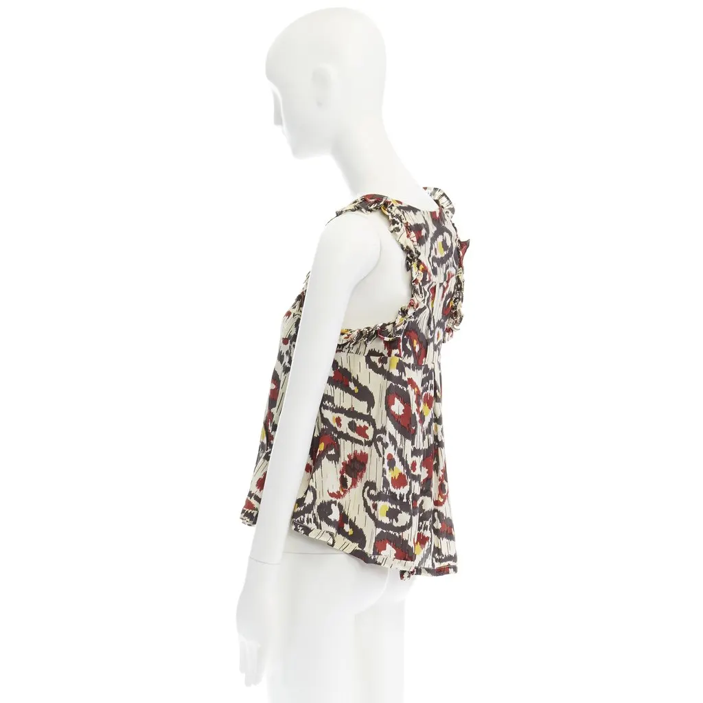 Isabel Marant Ikat Silk Cutout Top White Silk Never worn - Box View