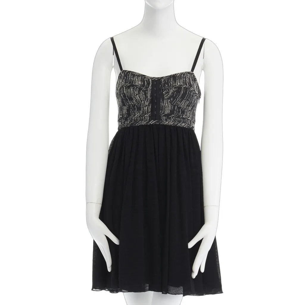 Proenza Schouler Tweed Flounce Dress Grey Acetate Very good - Front View