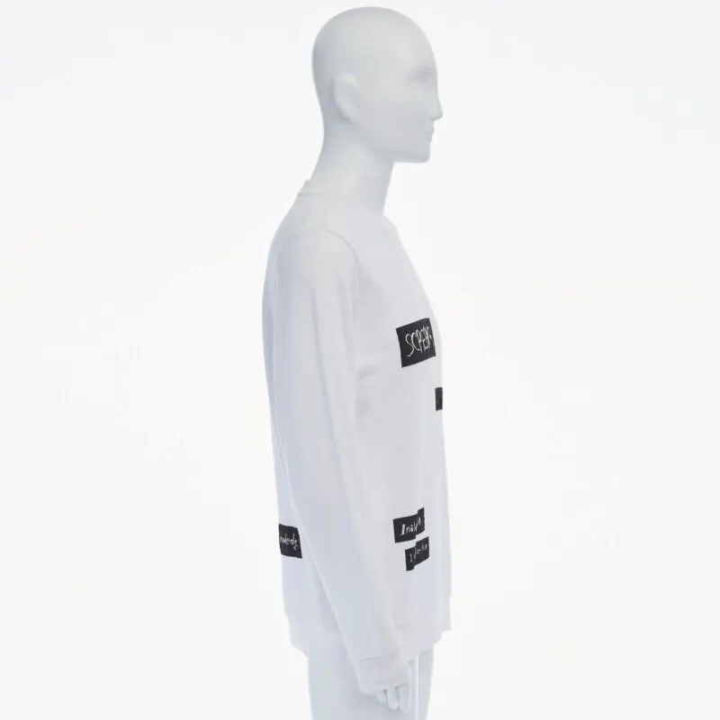 Raf Simons Abstract Patchwork Pullover White Cotton Never worn, with tag - Inside View