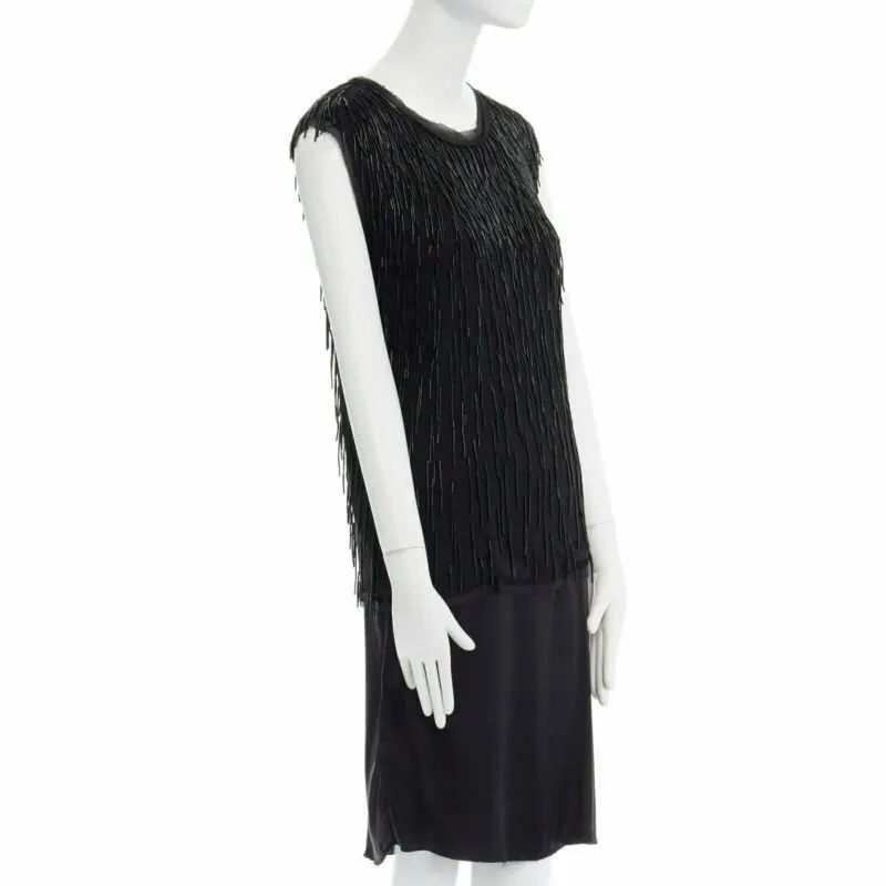 Lanvin Beaded Flapper Dress Black Cotton Very good - Inside View
