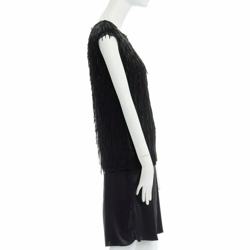 Lanvin Beaded Flapper Dress Black Cotton Very good - Model View
