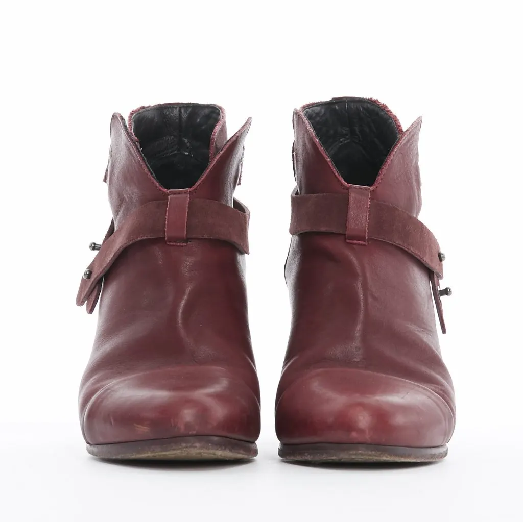 Rag & Bone Burgundy Leather Ankle Boots Burgundy Leather Good - Inside View