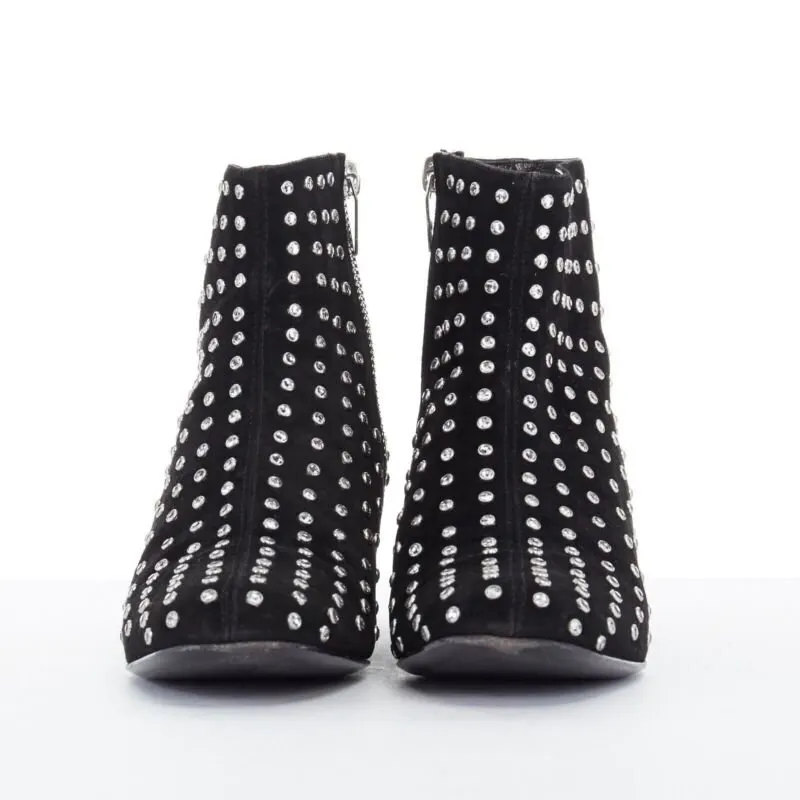 Saint Laurent Strass Embellished Boots Black Suede Very good - Inside View