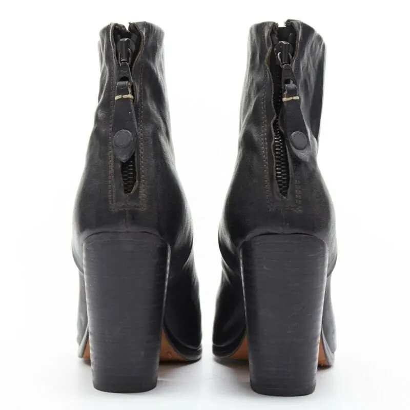 Rag & Bone Chunky Heel Western Boots Black Leather Very good - Box View