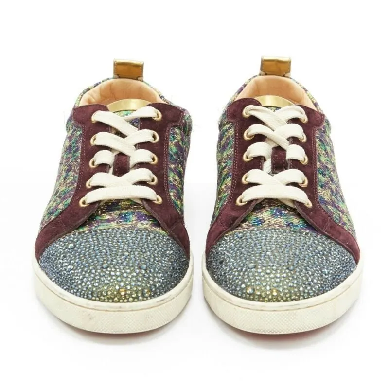Christian Louboutin Crystal Toe Sneakers Black Leather Very good - Inside View