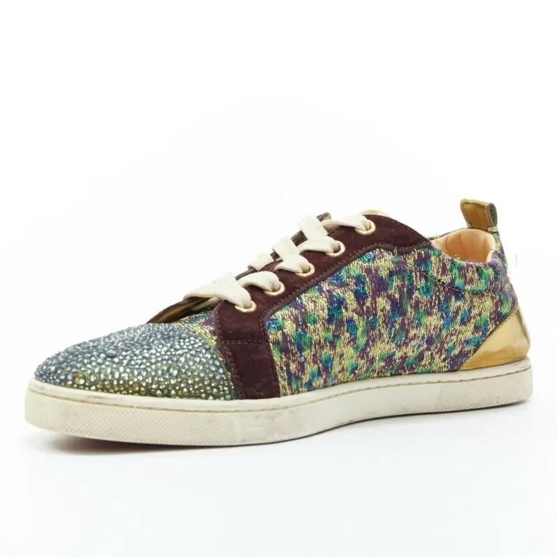 Christian Louboutin Crystal Toe Sneakers Black Leather Very good - Model View
