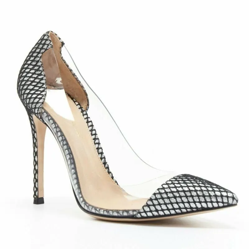 Gianvito Rossi Gianvito Rossi Plexi Silver Leather Never worn - Back View