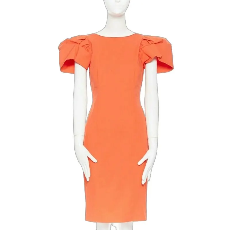 Dsquared2 Ruche Puff Dress Red Cotton Very good - Front View