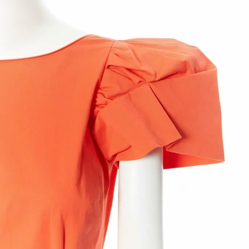 Dsquared2 Ruche Puff Dress Red Cotton Very good - Back View