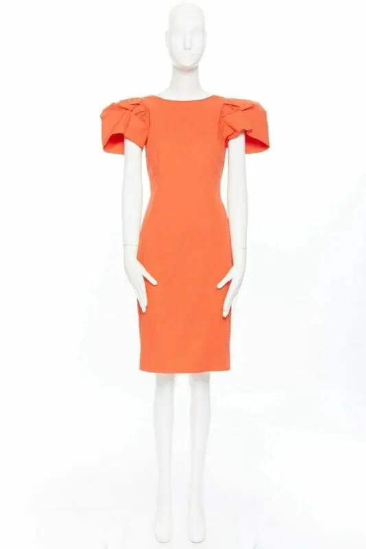 Dsquared2 Ruche Puff Dress Red Cotton Very good - Inside View