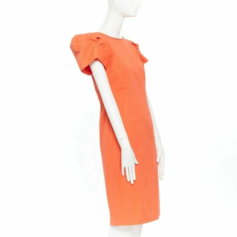 Dsquared2 Ruche Puff Dress Red Cotton Very good - Model View
