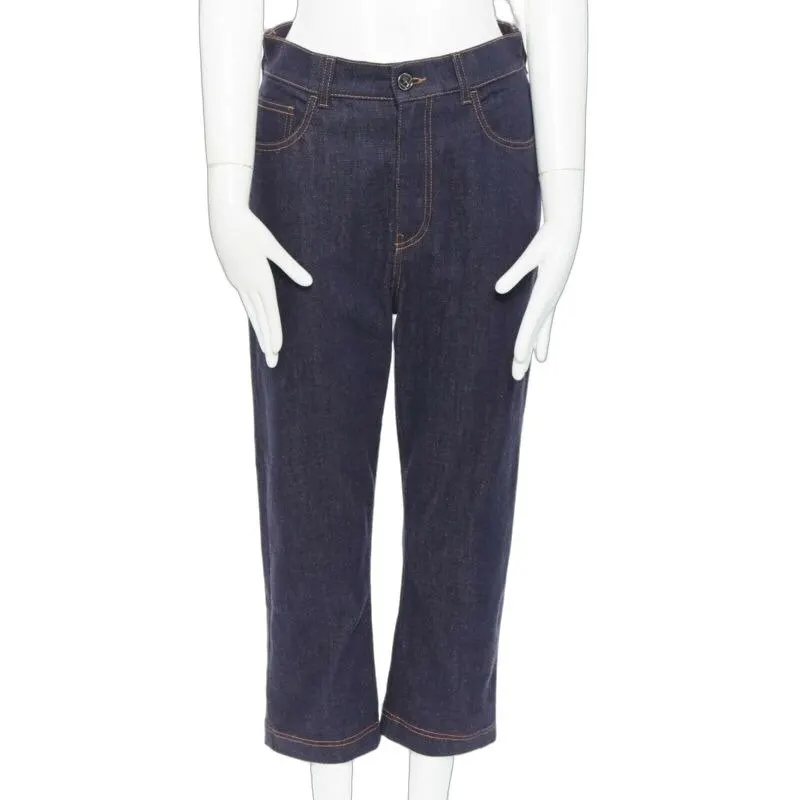 Fendi Heart Embroidery Jeans Blue Cotton Very good - Front View