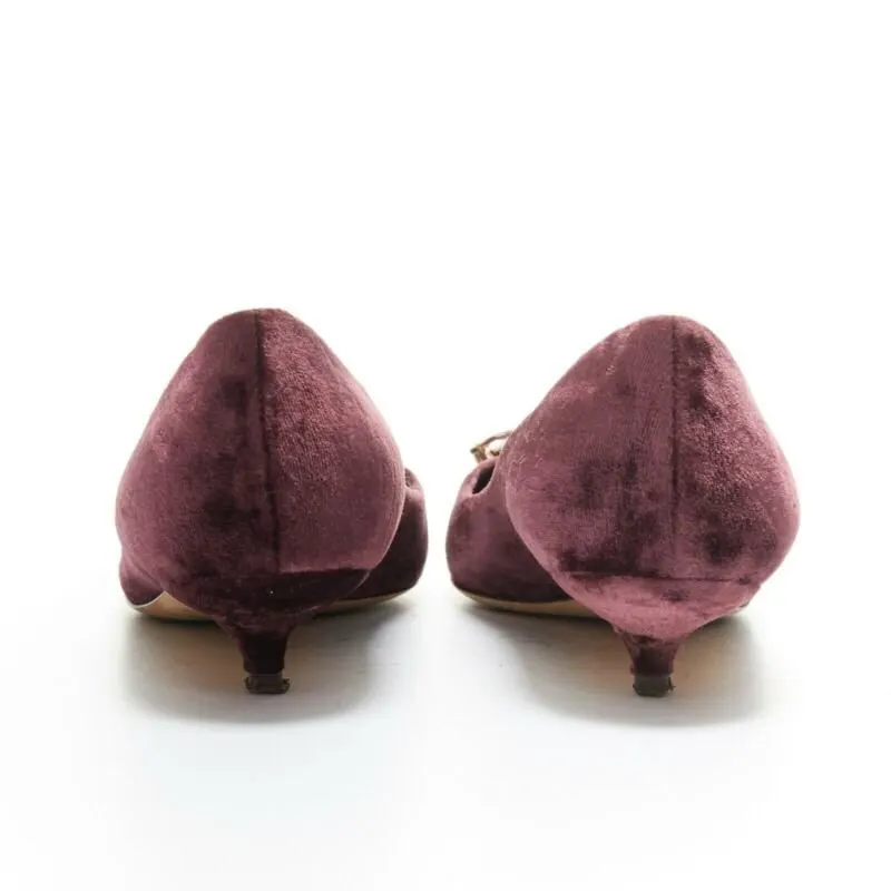 Dolce & Gabbana Velvet Crystal Pumps Purple Velvet Good - Box View
