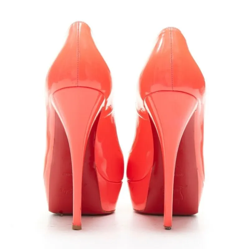 Christian Louboutin Hot Pink Platforms Pink Leather Good - Box View