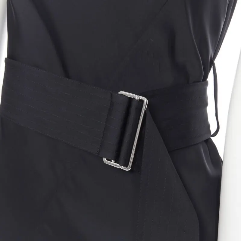 Victoria Beckham Satin Collar Dress Black Viscose Never worn, with tag - Back View