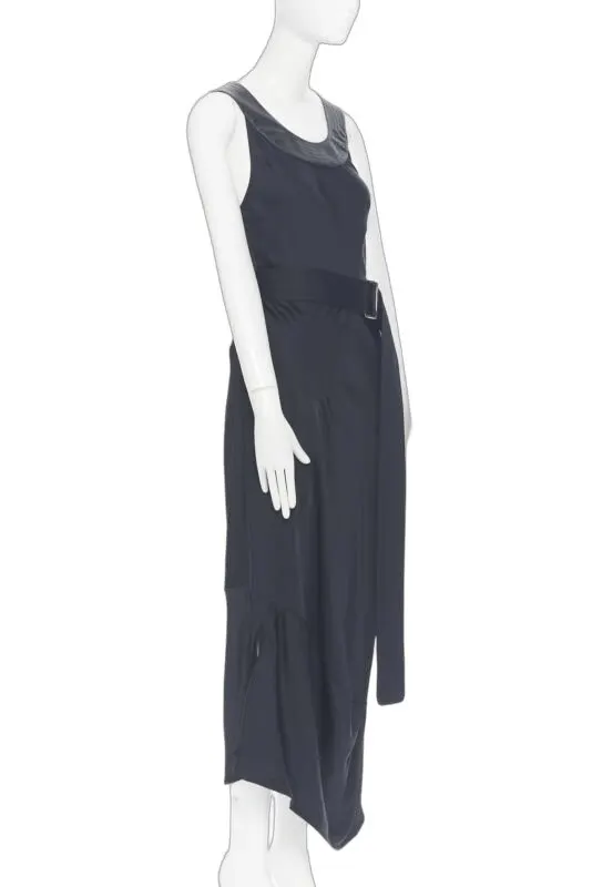 Victoria Beckham Satin Collar Dress Black Viscose Never worn, with tag - Front View