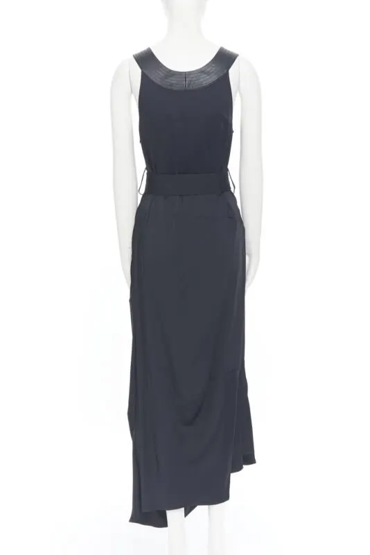 Victoria Beckham Satin Collar Dress Black Viscose Never worn, with tag - Box View