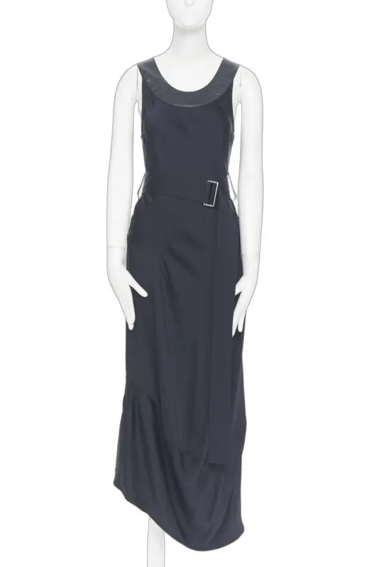 Victoria Beckham Satin Collar Dress Black Viscose Never worn, with tag - Front View