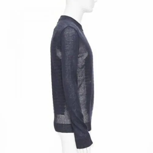 Balmain Military Button Sweater Black Linen Never worn, with tag - Model View