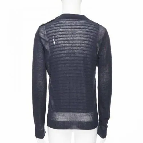 Balmain Military Button Sweater Black Linen Never worn, with tag - Box View
