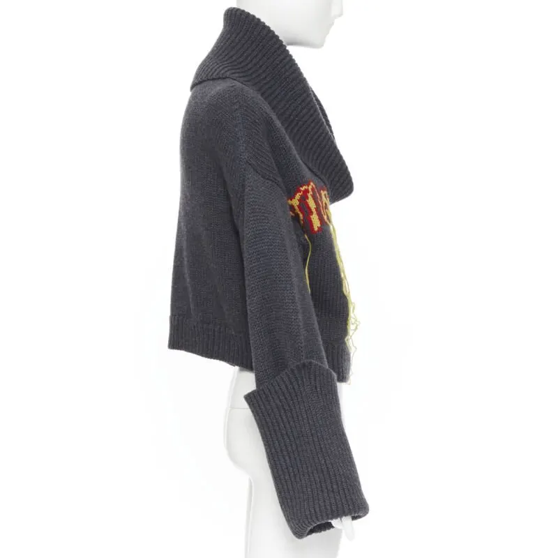 Monse Fringe Knit Sweater Grey Wool Never worn, with tag - Model View