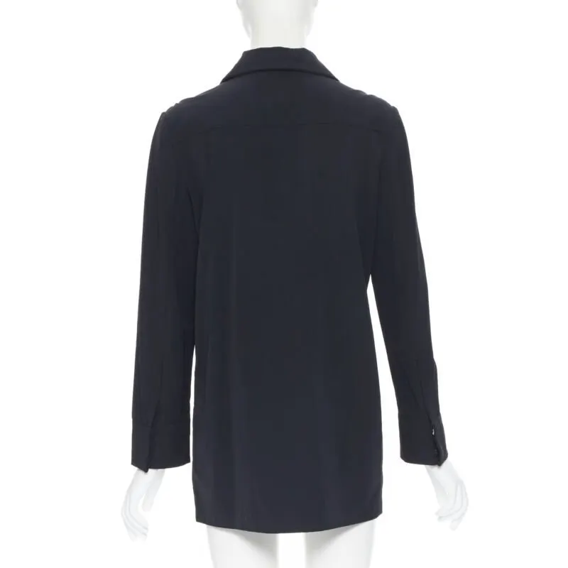 Gucci Wide Collar Shirt Black Polyester Good - Model View