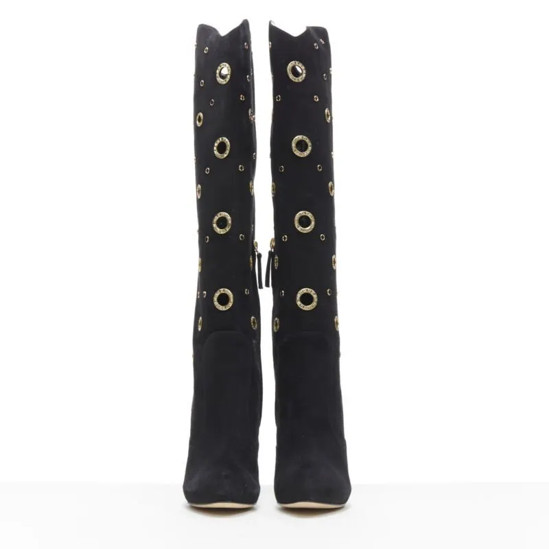 Giuseppe Zanotti Pantashoe Logo Heel Boots Black Suede Very good - Inside View
