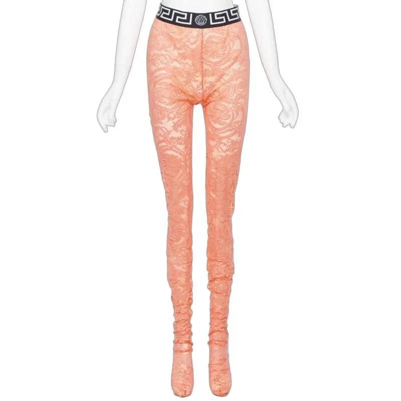 Versace Lace tights Blue Lace Never worn, with tag - Front View