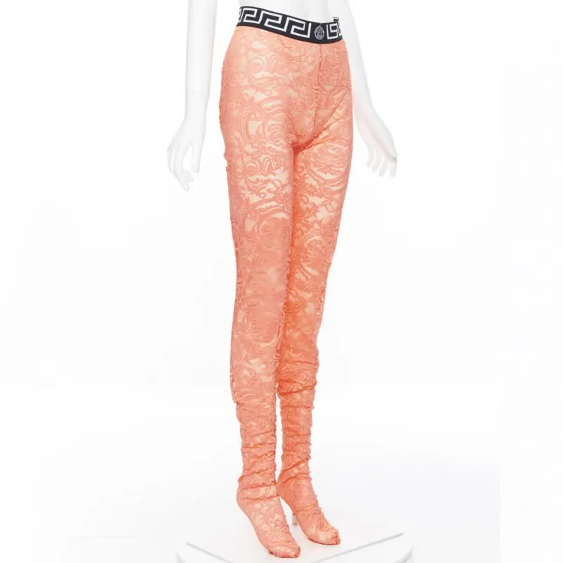 Versace Lace tights Blue Lace Never worn, with tag - Inside View