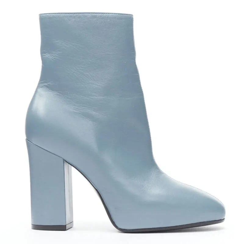 Dries Van Noten Floral paint bootie Blue Leather Very good - Inside View