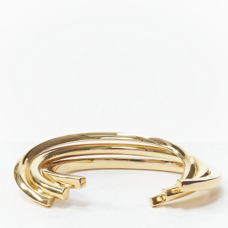 Saint Laurent Triple twist cuff Gold Metal Very good - Inside View