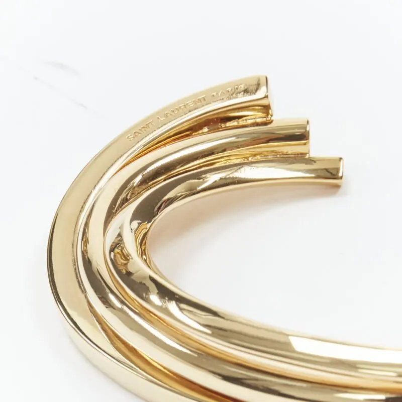 Saint Laurent Triple twist cuff Gold Metal Very good - Model View