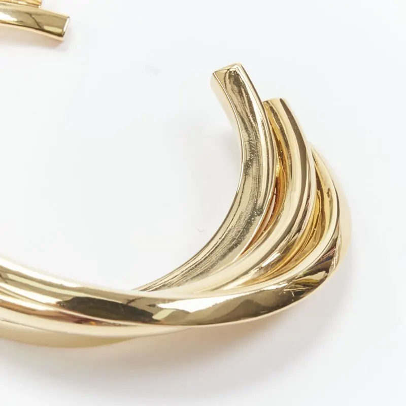 Saint Laurent Triple twist cuff Gold Metal Very good - Box View
