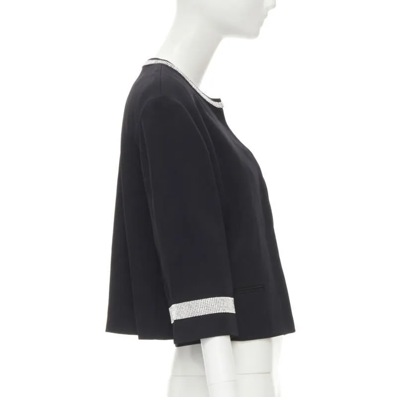 Dolce & Gabbana Black Rhinestone Dinner Jacket Black Never worn - Model View