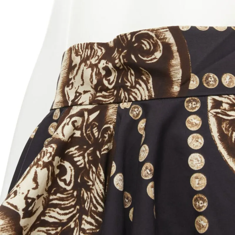 Dolce & Gabbana Coin Flared Skirt Black Cotton Never worn - Back View