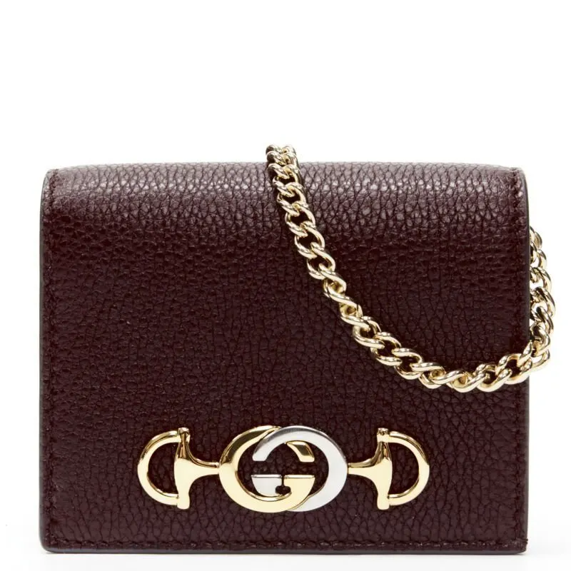 Gucci Burgundy Leather Wallet Burgundy Leather Never worn, with tag - Front View