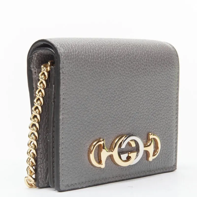 Gucci Grey Leather Wallet Grey Leather Never worn, with tag - Inside View