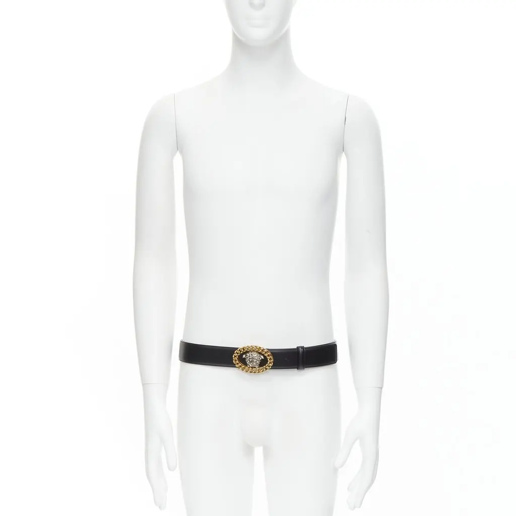 Versace DCU7828 DVTP1 D41TP Black Leather Never worn, with tag - Back View