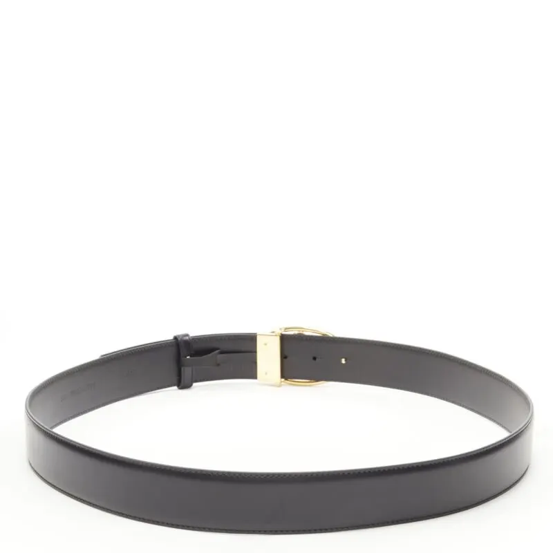 Versace Scaled Blue Leather Belt Black Leather Never worn, with tag - Model View