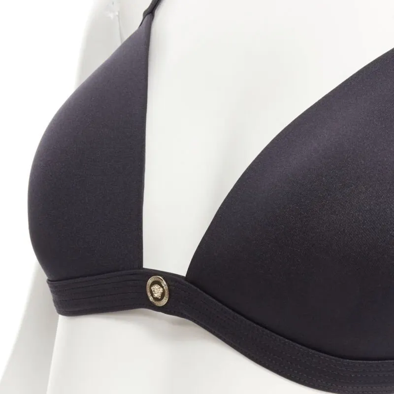 Versace Medusa Bikini Top Black Polyester Never worn, with tag - Back View