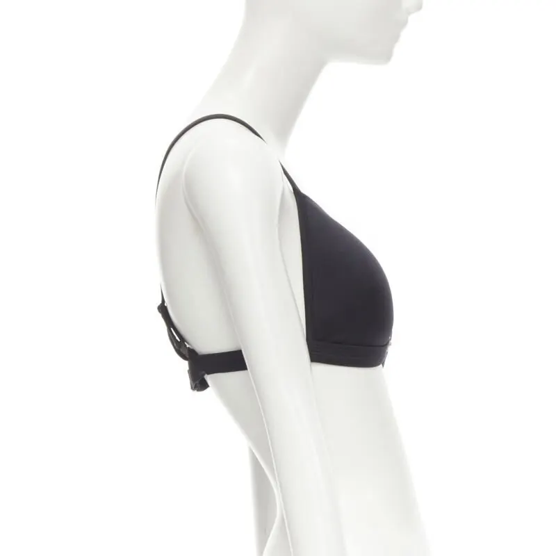 Versace Medusa Bikini Top Black Polyester Never worn, with tag - Model View