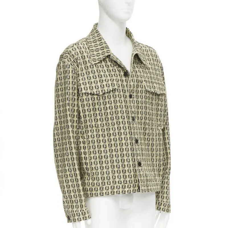 Fendi Brown Zucca Jacket Brown Cotton Never worn, with tag - Inside View