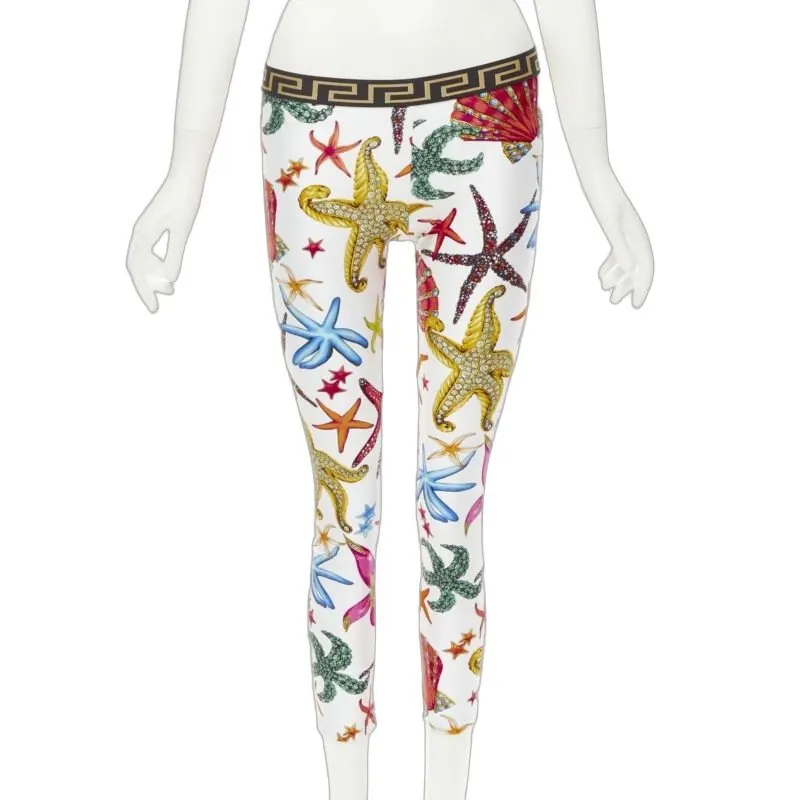 Versace Kids Greca Leggings MultiColor Polyamide Never worn, with tag - Front View