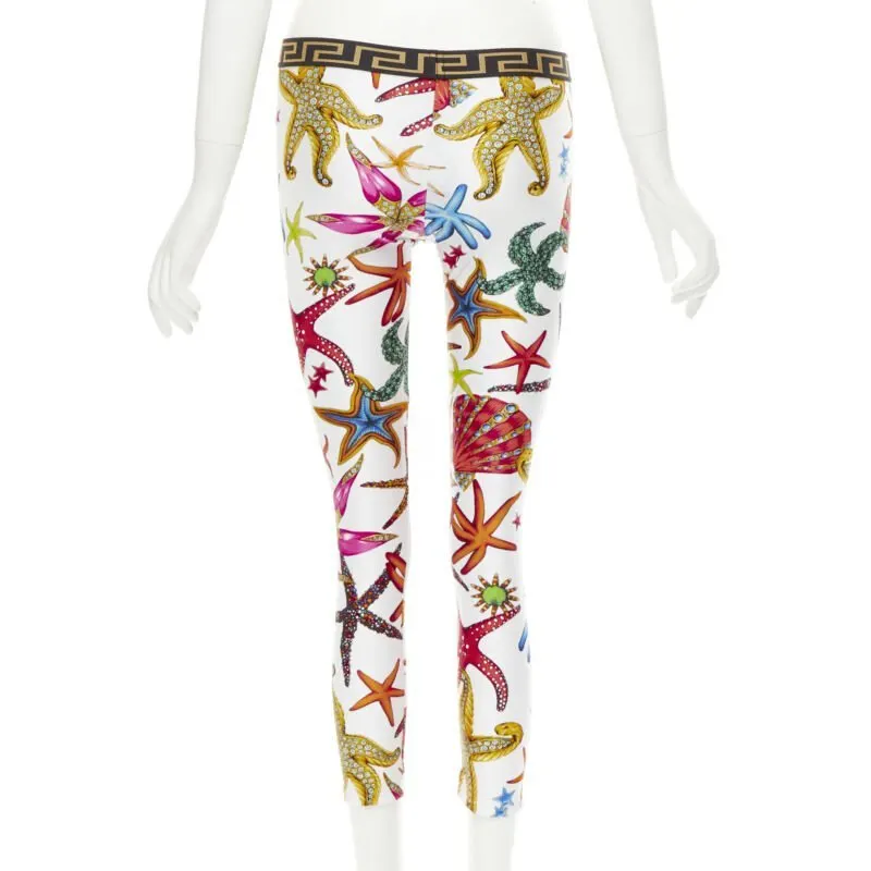 Versace Kids Greca Leggings MultiColor Polyamide Never worn, with tag - Box View